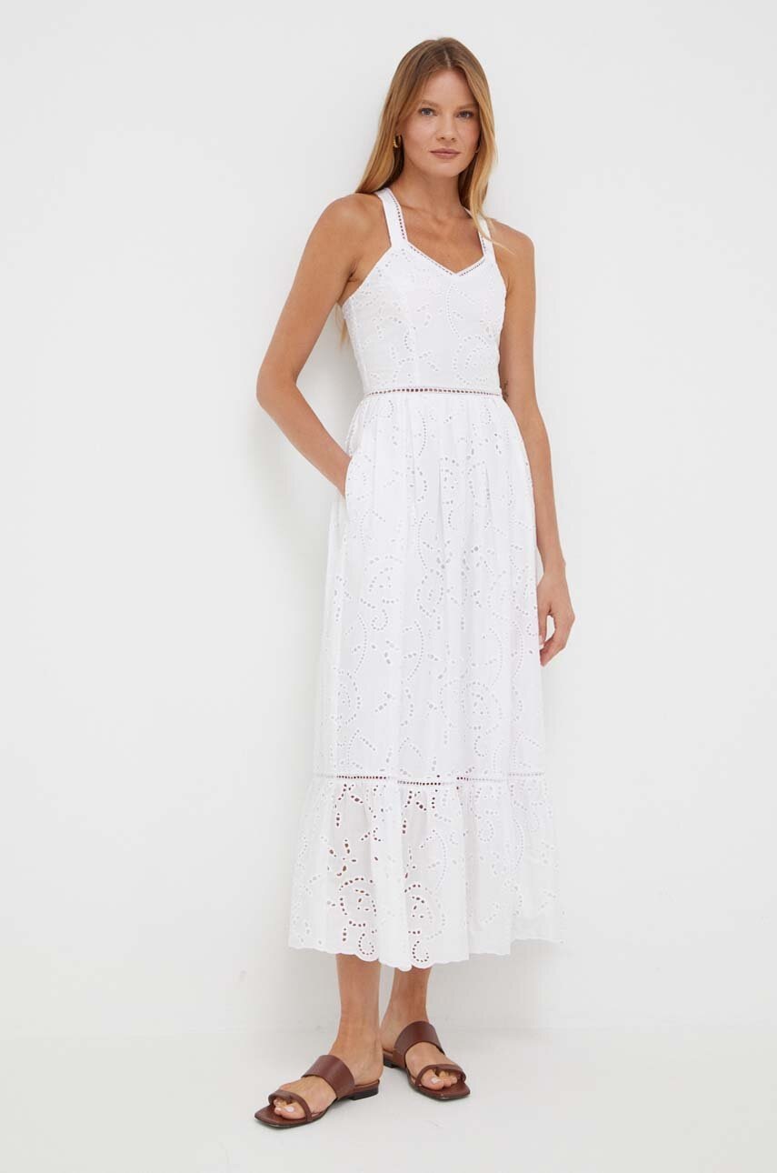 

Сукня MAX&Co. колір білий maxi розкльошена