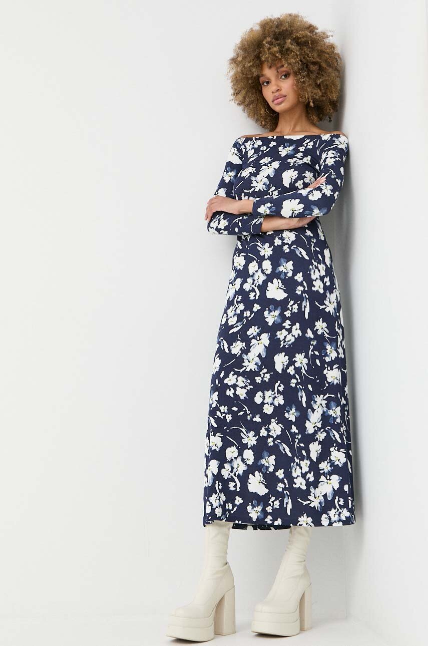 

Сукня MAX&Co. колір синій maxi розкльошена