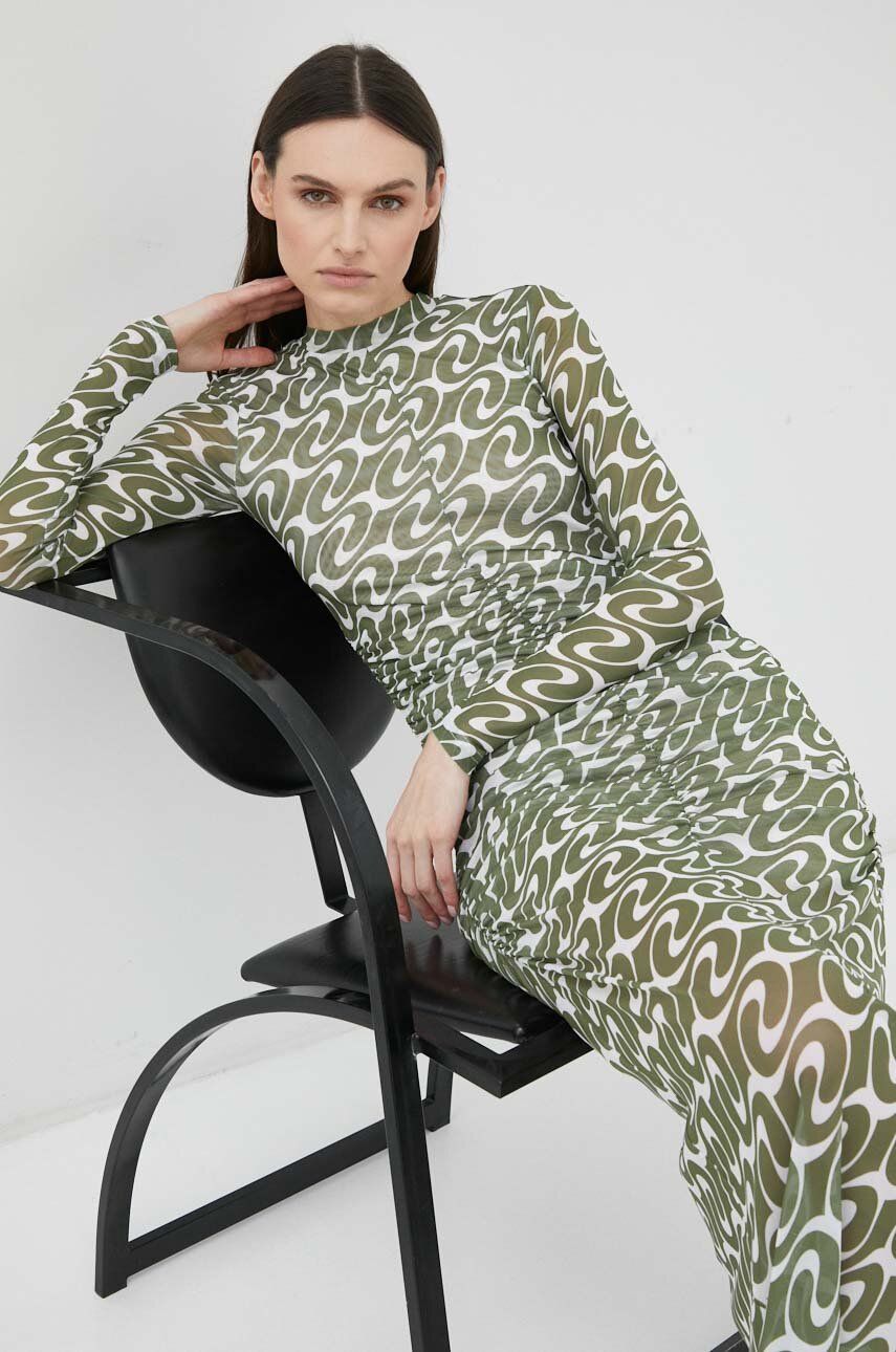 Šaty Résumé Ripley zelená barva, maxi - zelená -  95 % Polyester