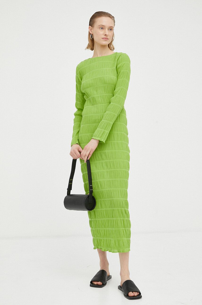 Résumé rochie culoarea verde, maxi, drept answear.ro