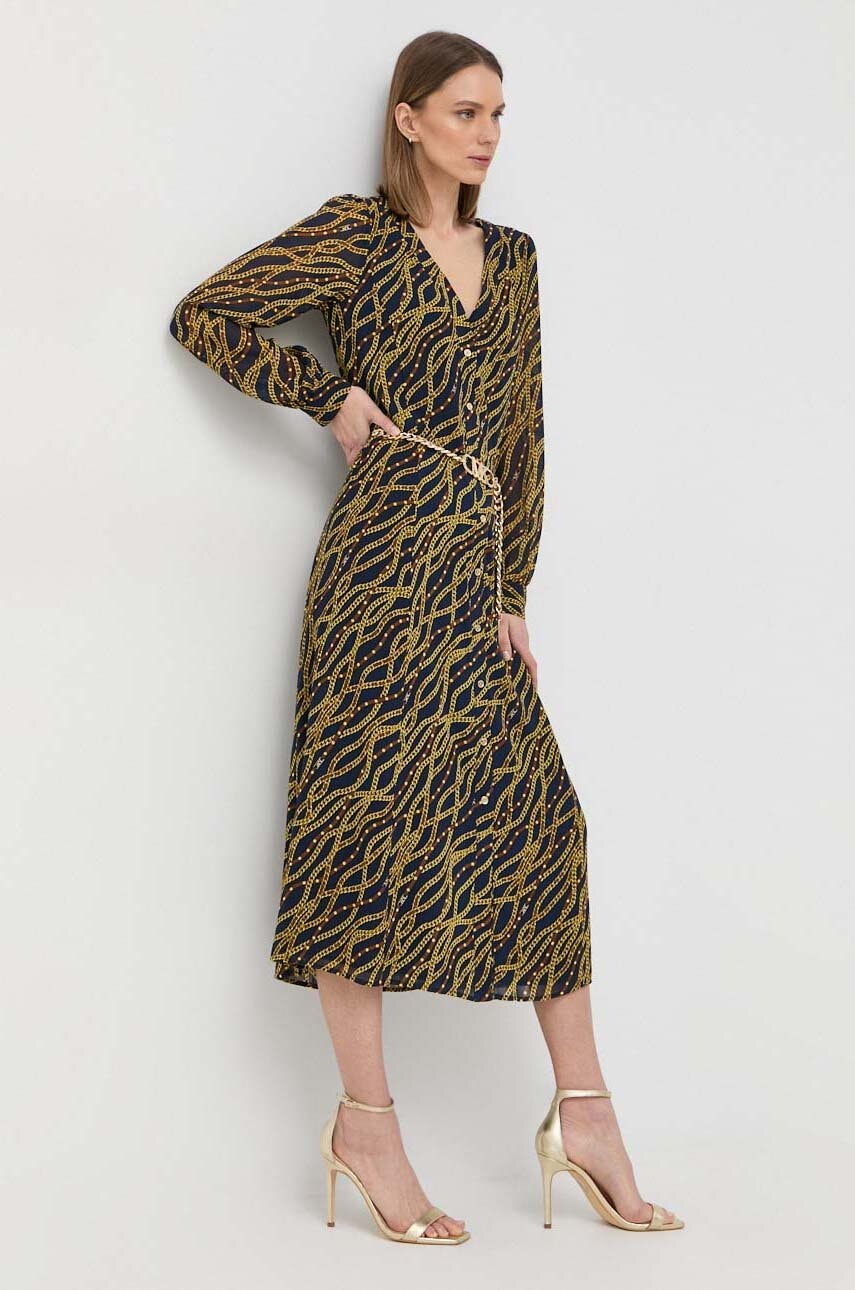 MICHAEL Michael Kors rochie culoarea bleumarin, midi, evazată