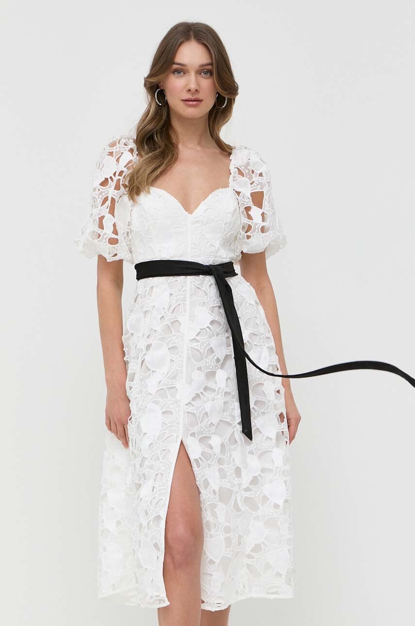 

Сукня For Love & Lemons Marlene колір бежевий midi розкльошена