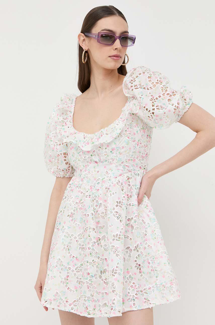 E-shop Šaty For Love & Lemons bílá barva, mini