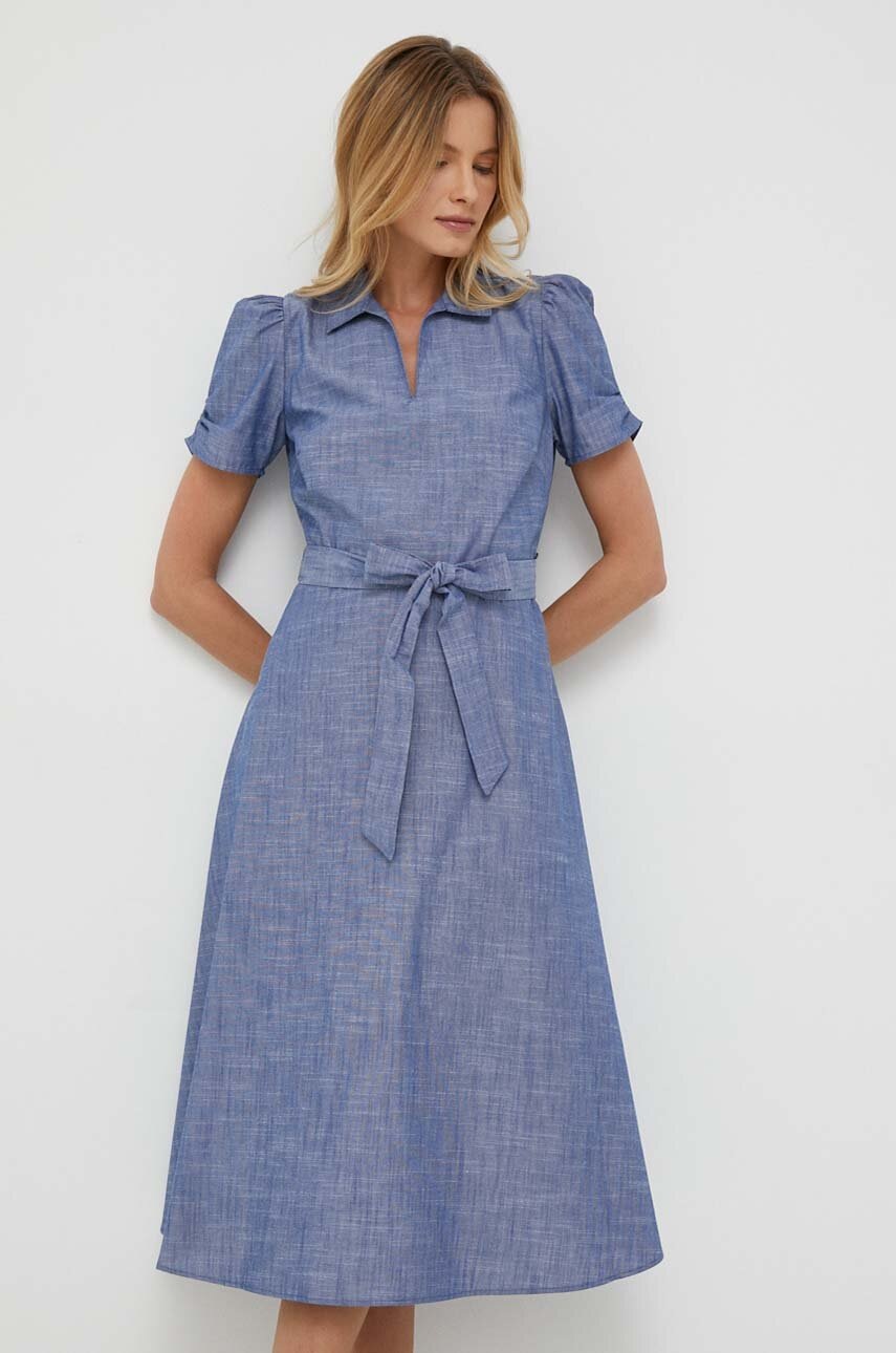 

Бавовняна сукня Dkny midi розкльошена