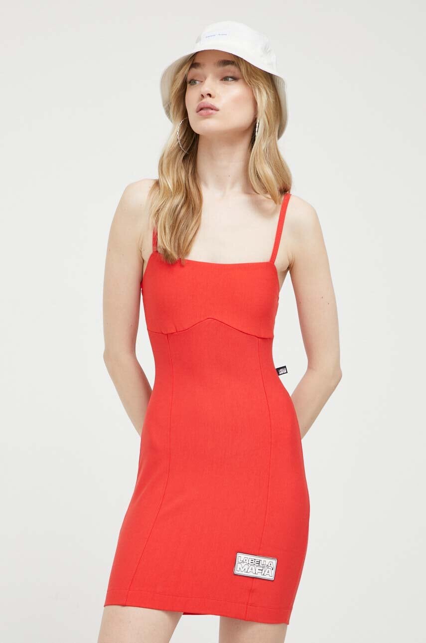 LaBellaMafia rochie culoarea rosu, mini, mulată