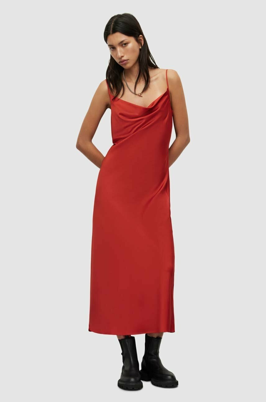 

Сукня AllSaints колір червоний maxi пряма