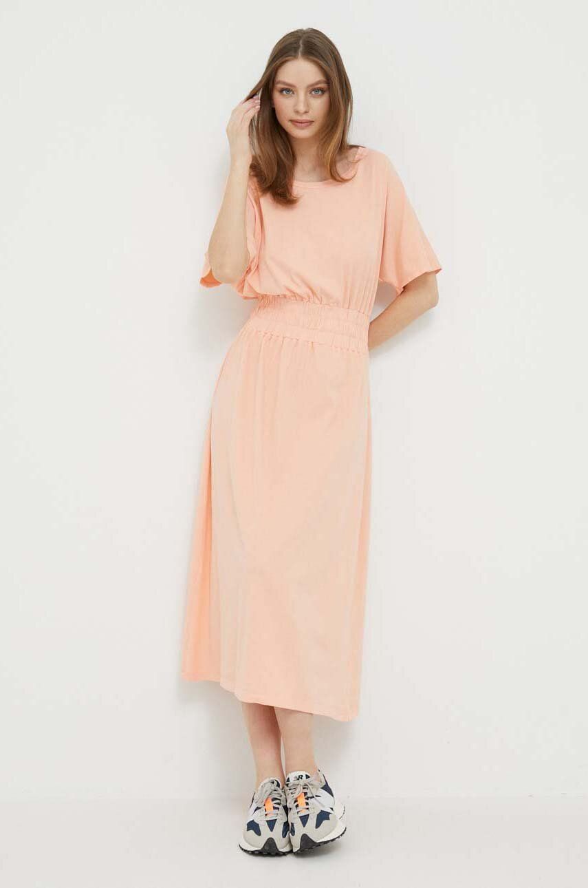E-shop Bavlněné šaty Deha oranžová barva, maxi