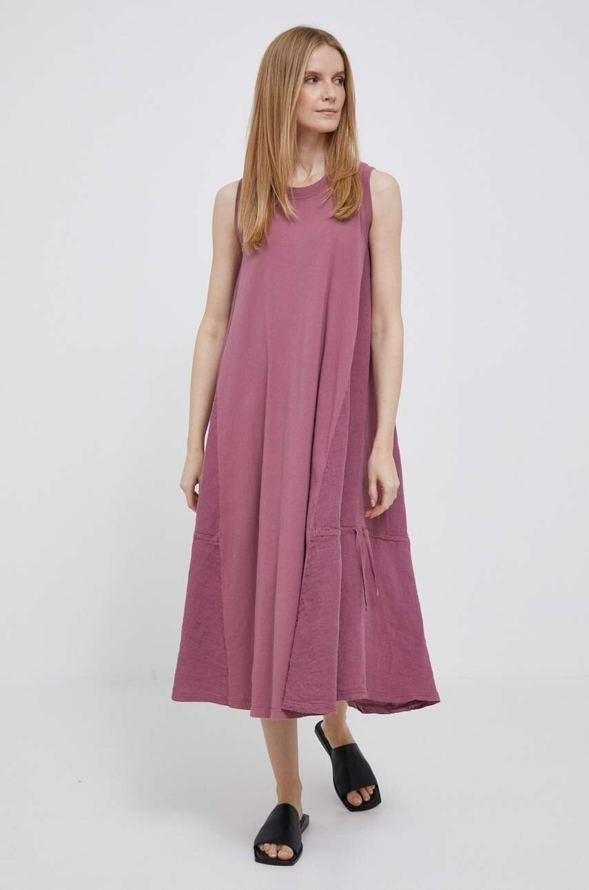 

Сукня з домішкою льону Deha колір фіолетовий midi oversize