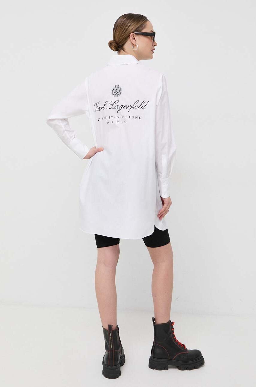 

Хлопковое платье Karl Lagerfeld цвет белый mini прямая