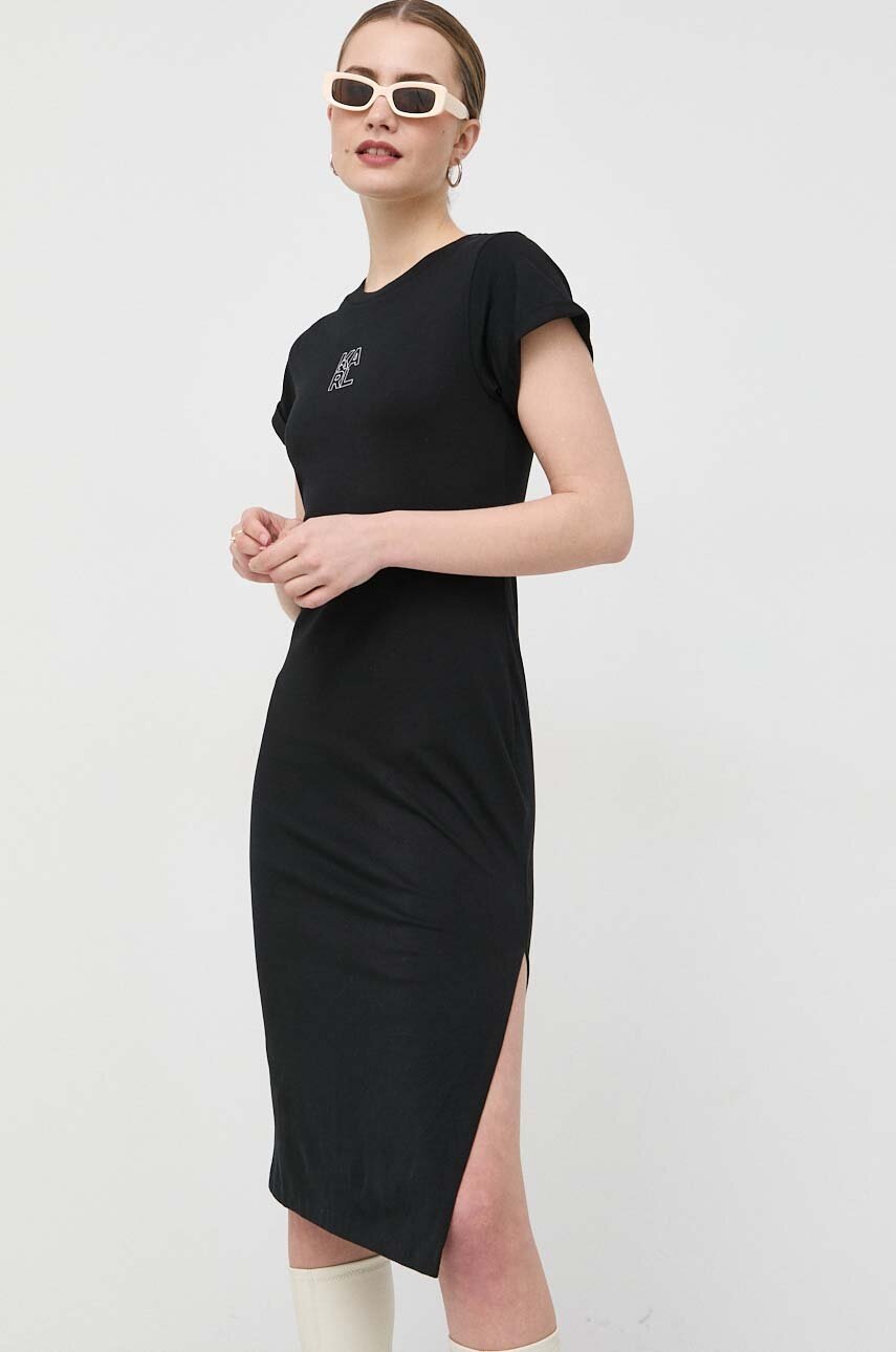 

Бавовняна сукня Karl Lagerfeld колір чорний mini облягаюча