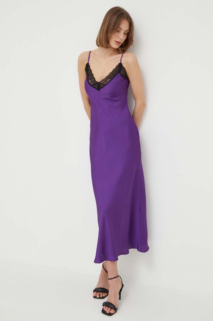 Morgan rochie culoarea violet, maxi, drept