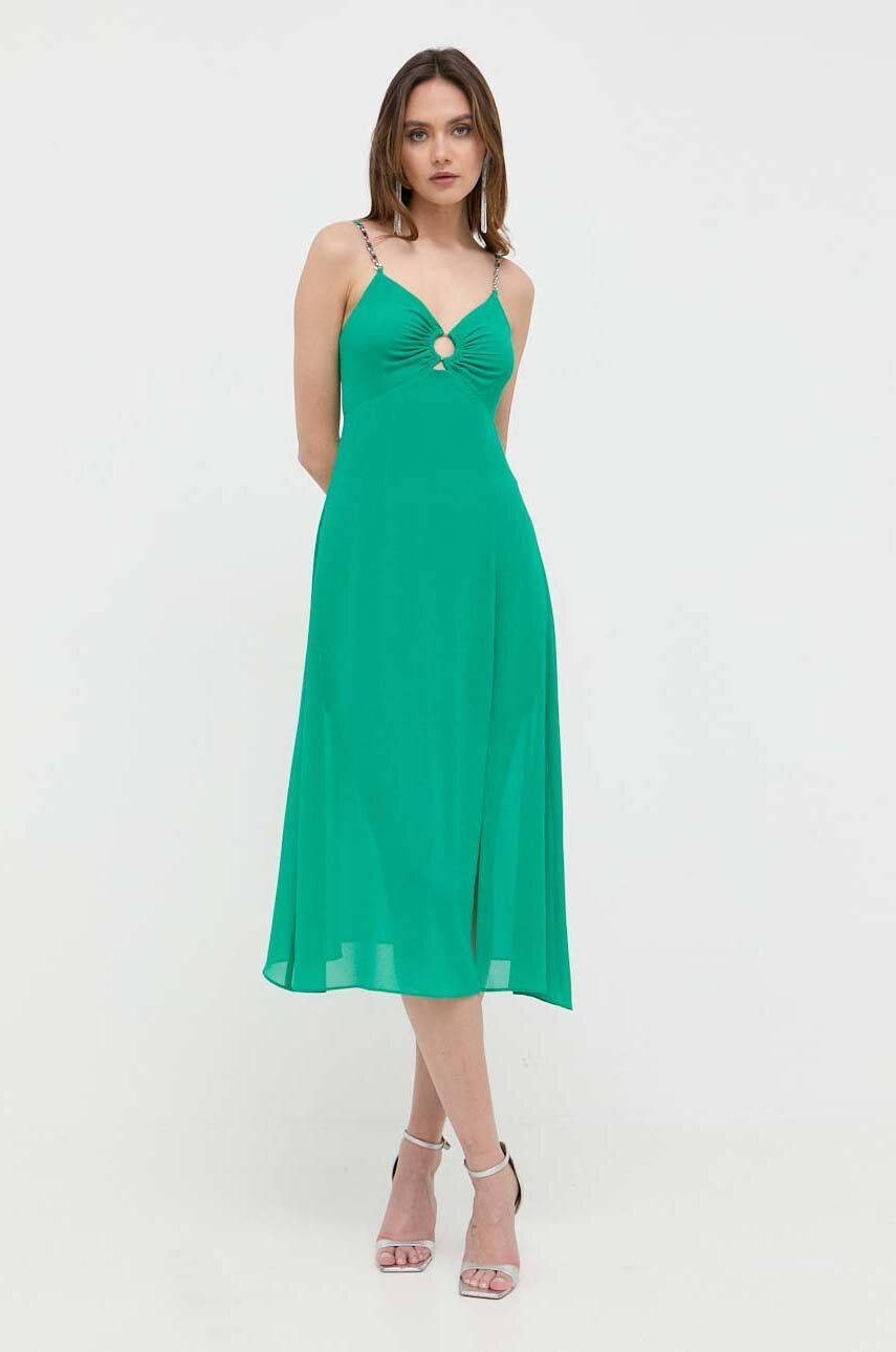 Morgan rochie culoarea verde, maxi, evazati