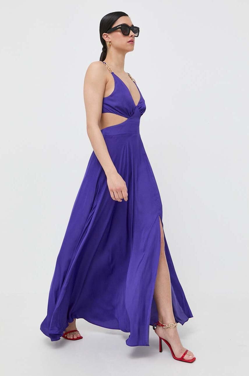 Morgan Rochie Culoarea Violet, Maxi, Evazati