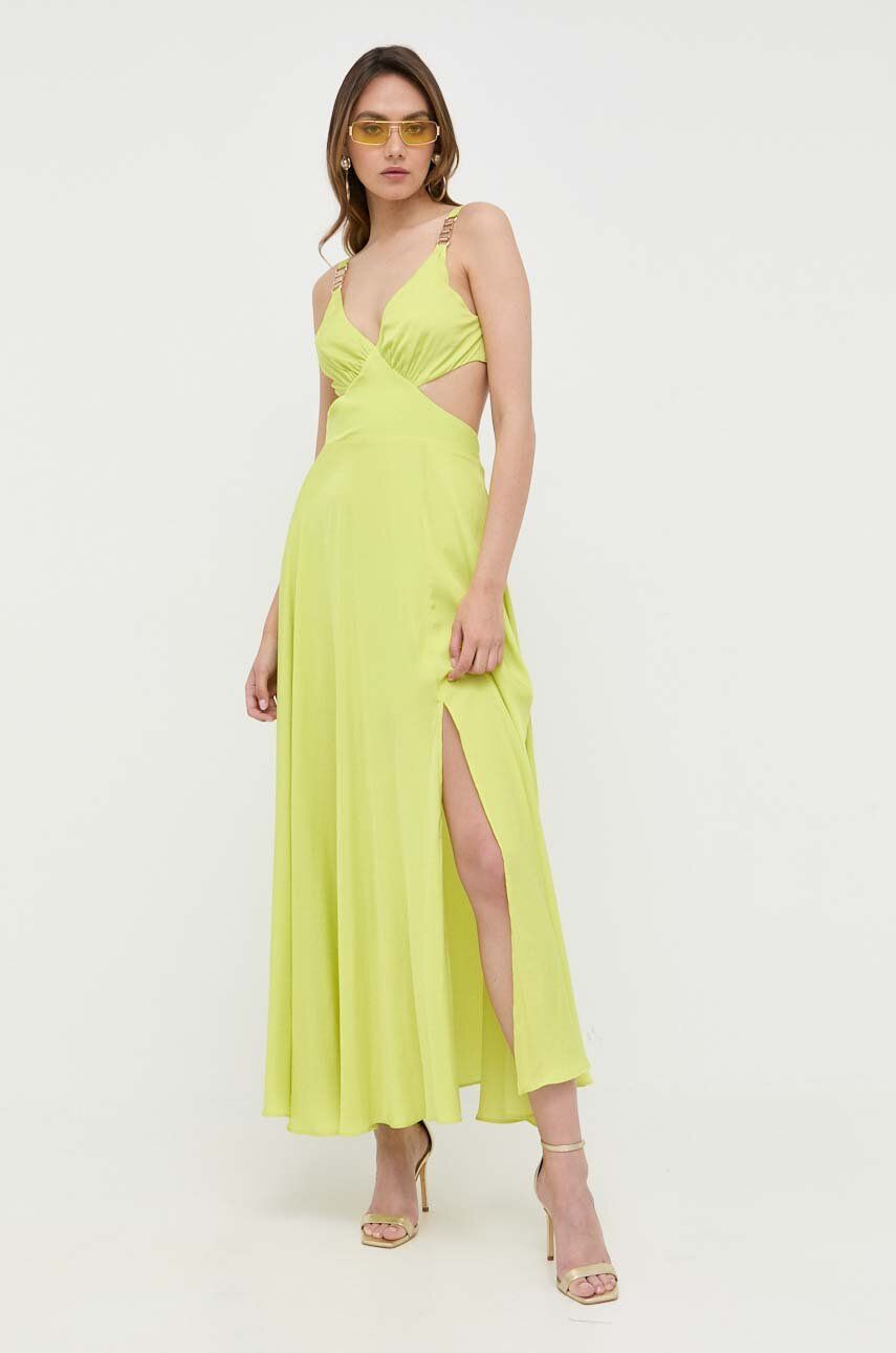 Morgan rochie culoarea verde, maxi, evazati