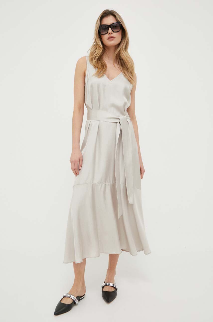 Сукня Ivy Oak колір бежевий midi oversize