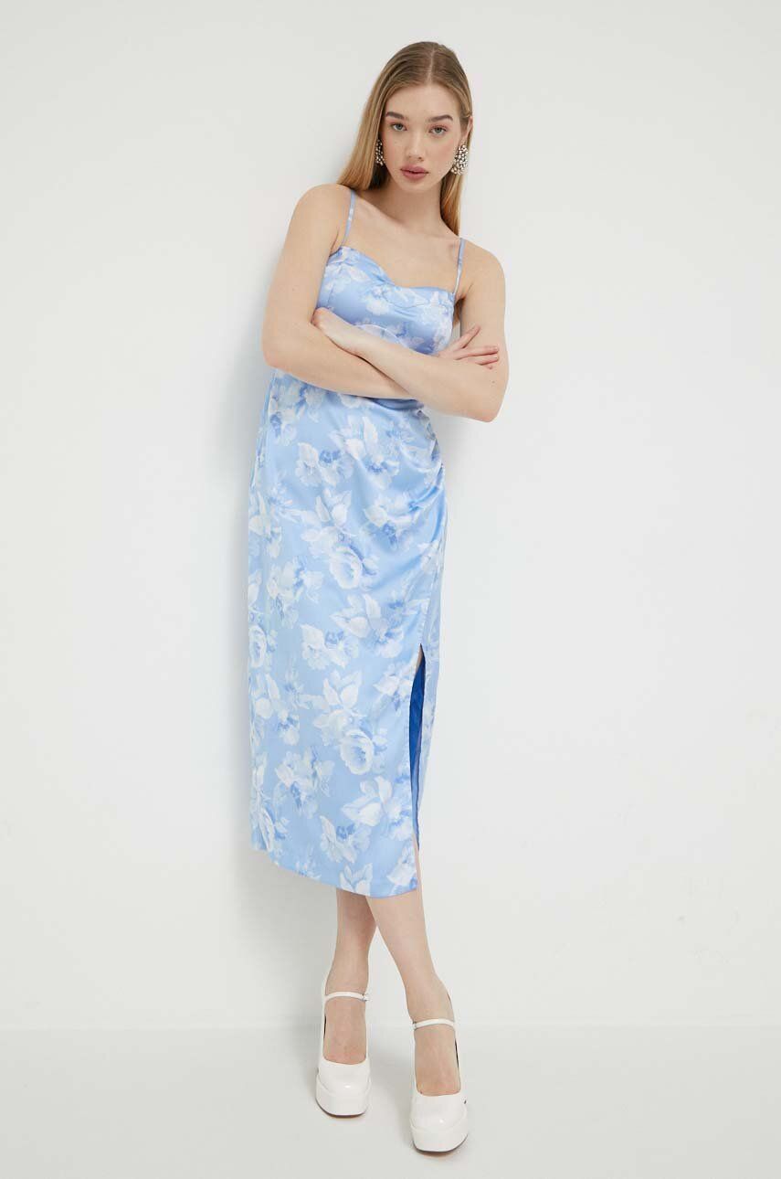 Šaty Hollister Co. midi - modrá -  Hlavní materiál: 100 % Polyester Podšívka: 100 % Polyes
