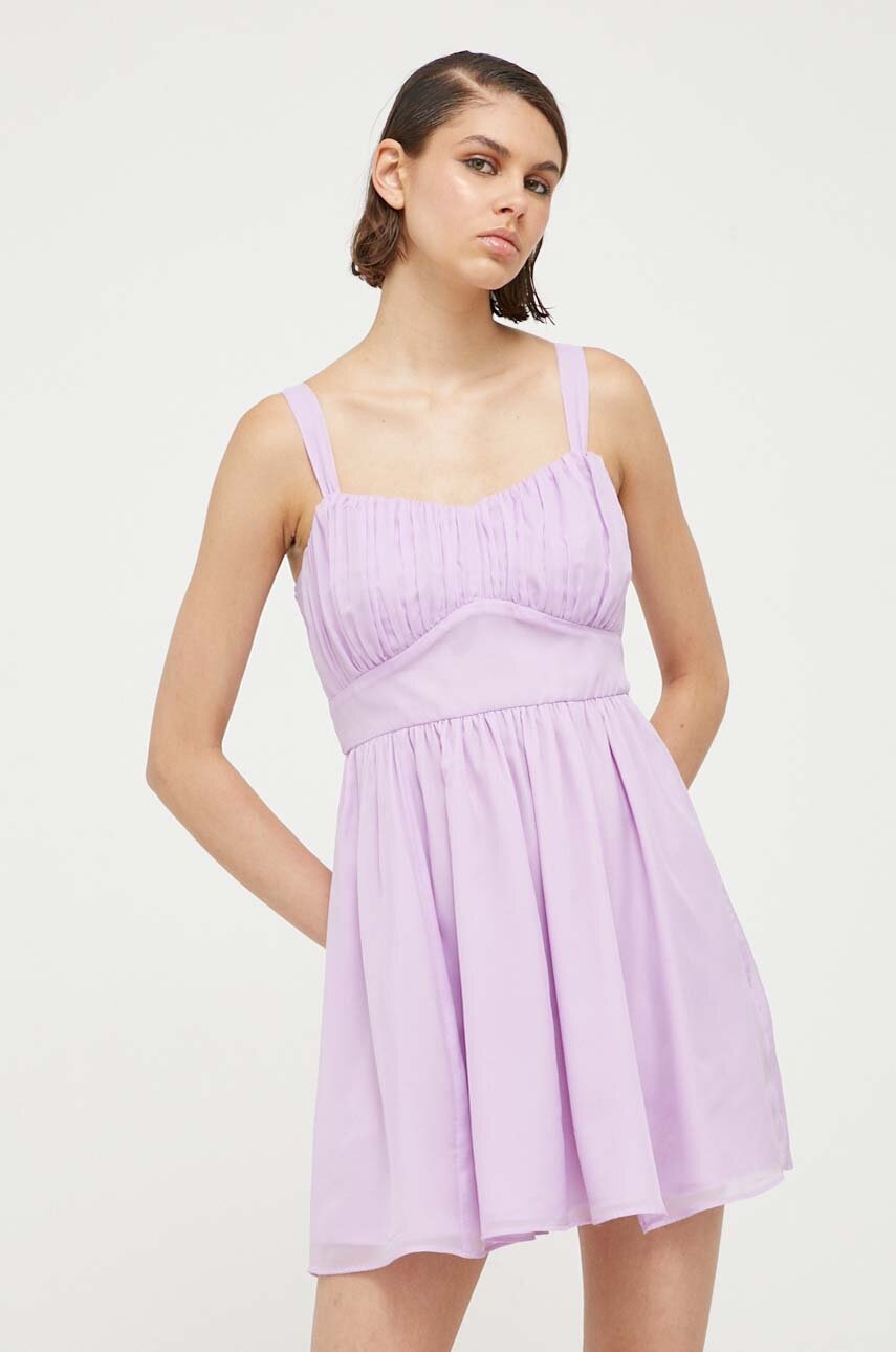 Φόρεμα Abercrombie & Fitch χρώμα: μοβ φωτογραφία