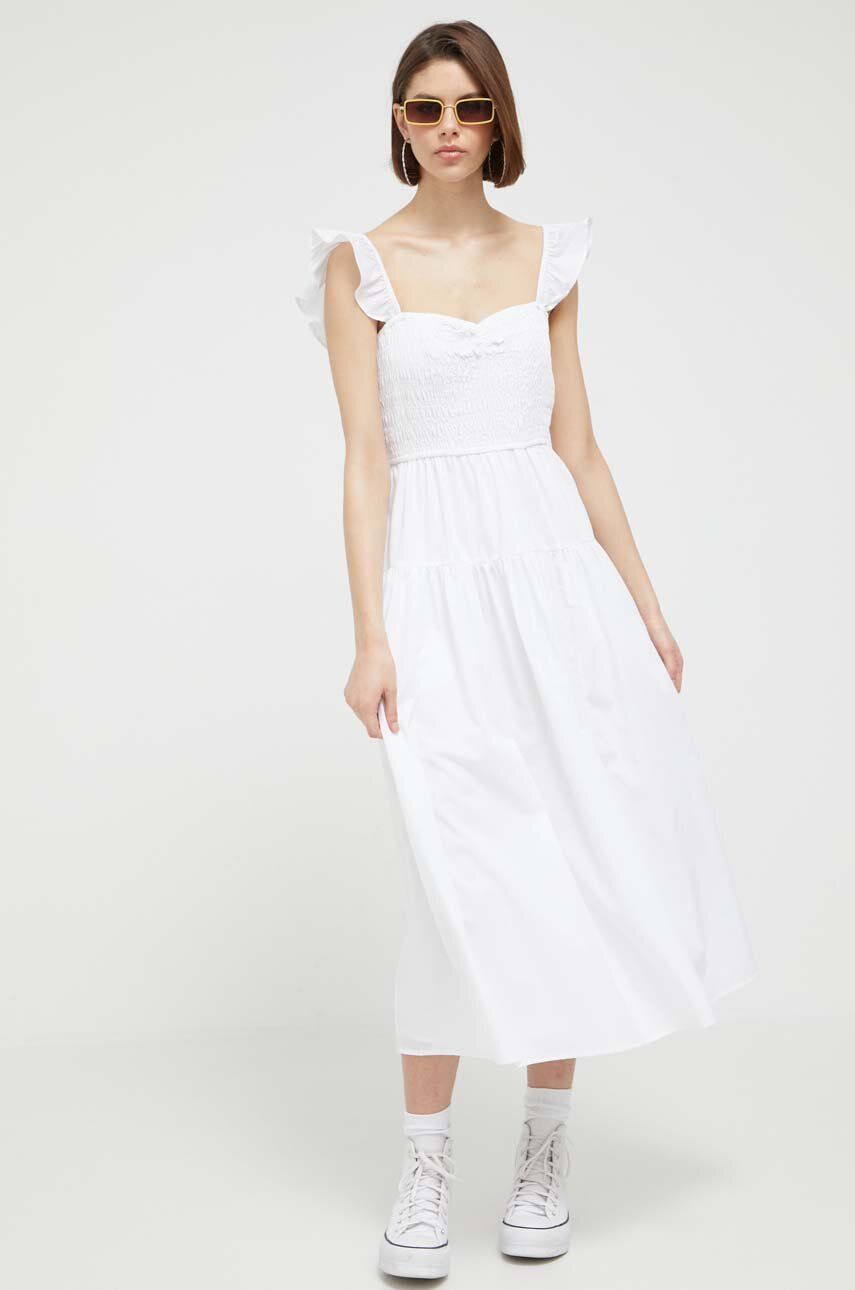 Levně Šaty Abercrombie & Fitch bílá barva, mini