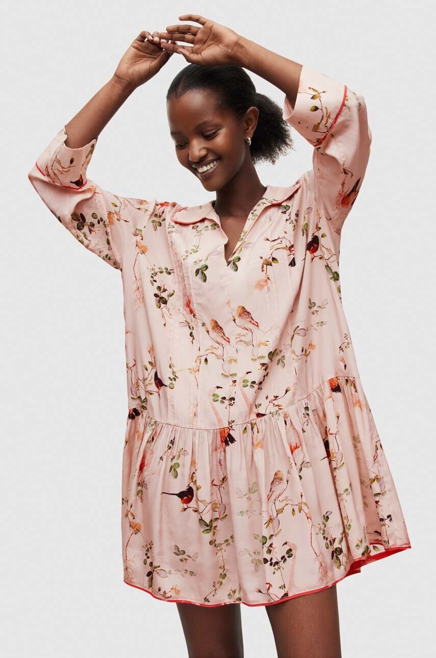 

Платье AllSaints цвет розовый mini oversize
