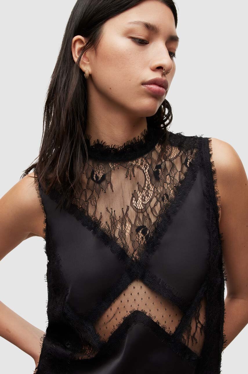 

Платье AllSaints цвет чёрный midi прямая