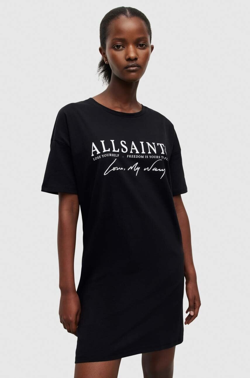 

Бавовняна сукня AllSaints колір чорний mini oversize