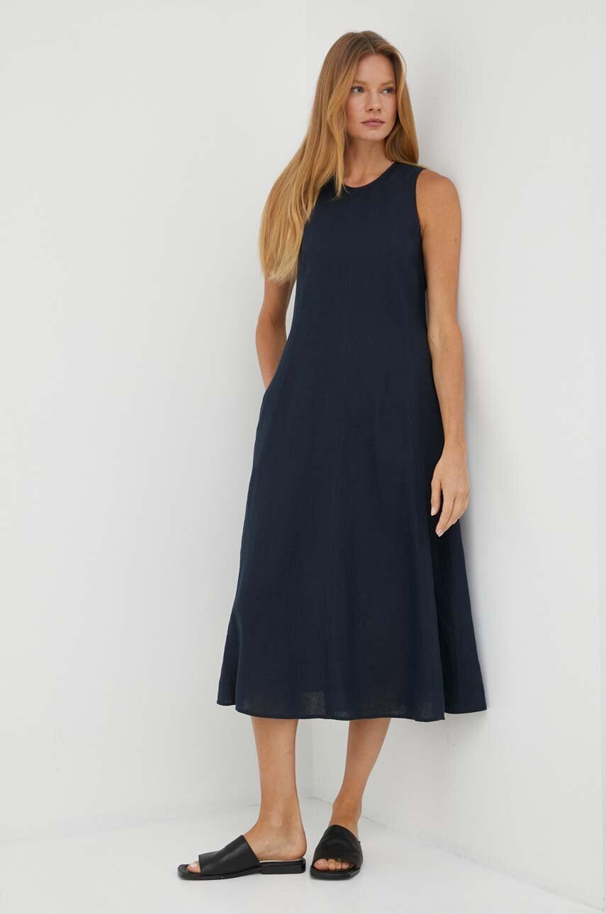 

Льняна сукня Marc O'Polo колір синій midi oversize