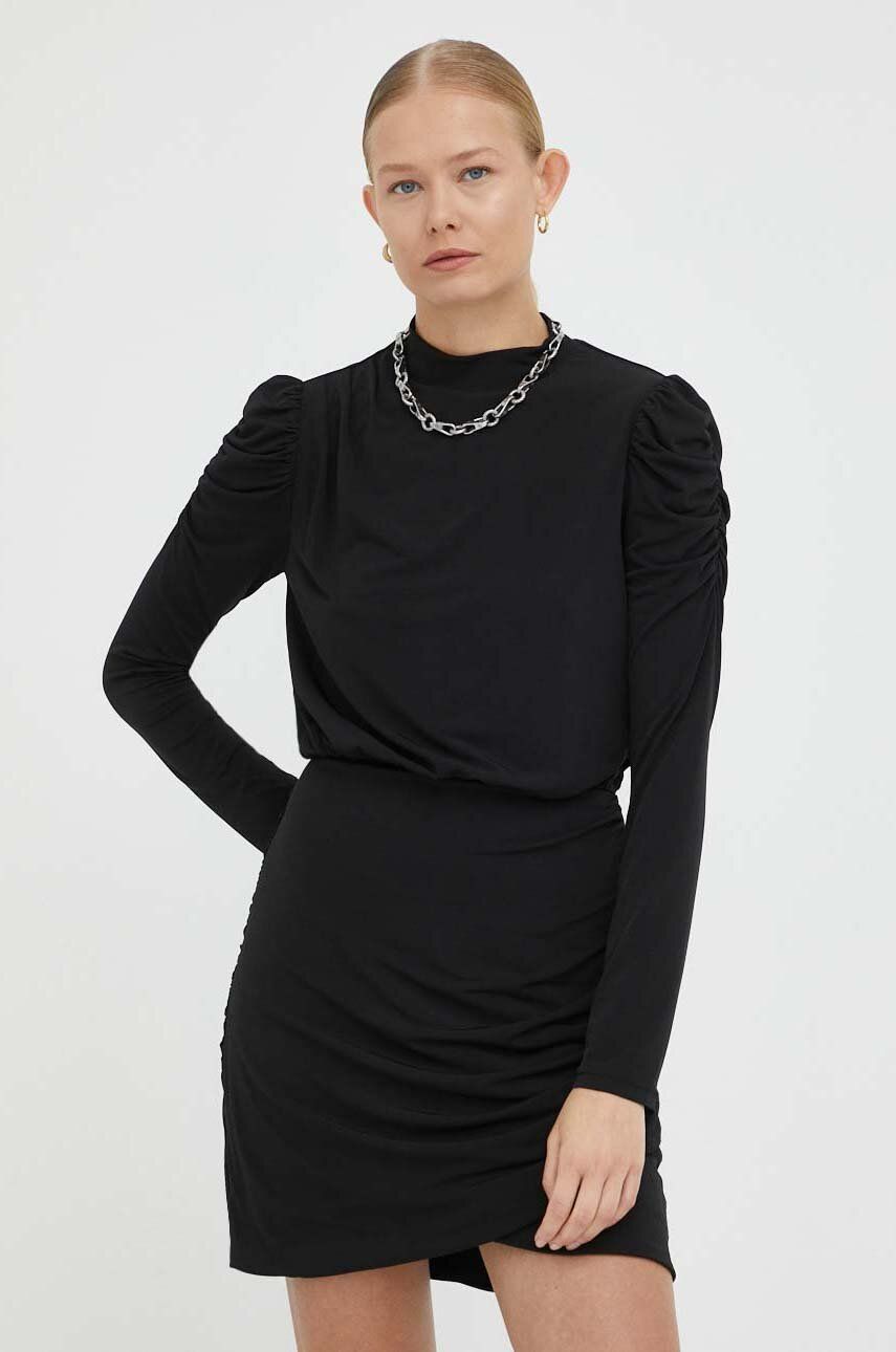 Šaty Young Poets Society Katalina černá barva, mini - černá -  Hlavní materiál: 95 % Polyester