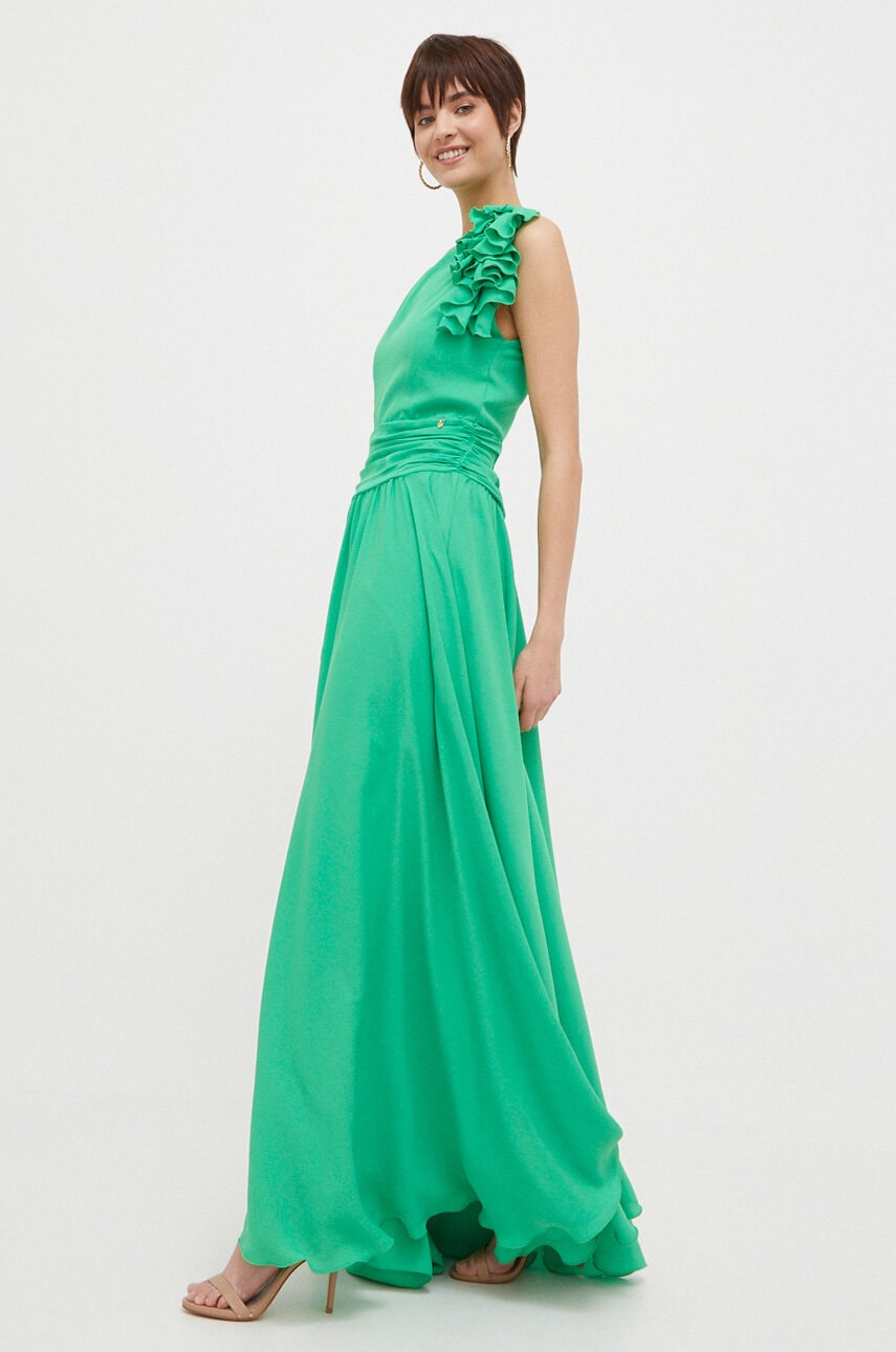 Artigli Rochie Culoarea Verde, Maxi, Evazati