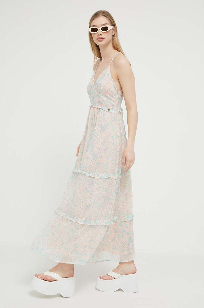 Сукня Superdry колір помаранчевий maxi розкльошена