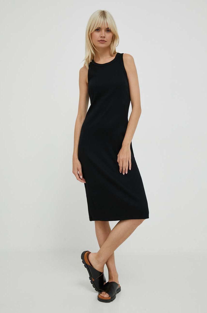 GAP rochie culoarea negru, midi, mulata