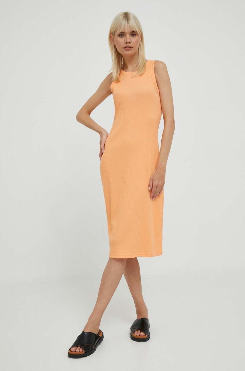 GAP rochie culoarea portocaliu, midi, mulata