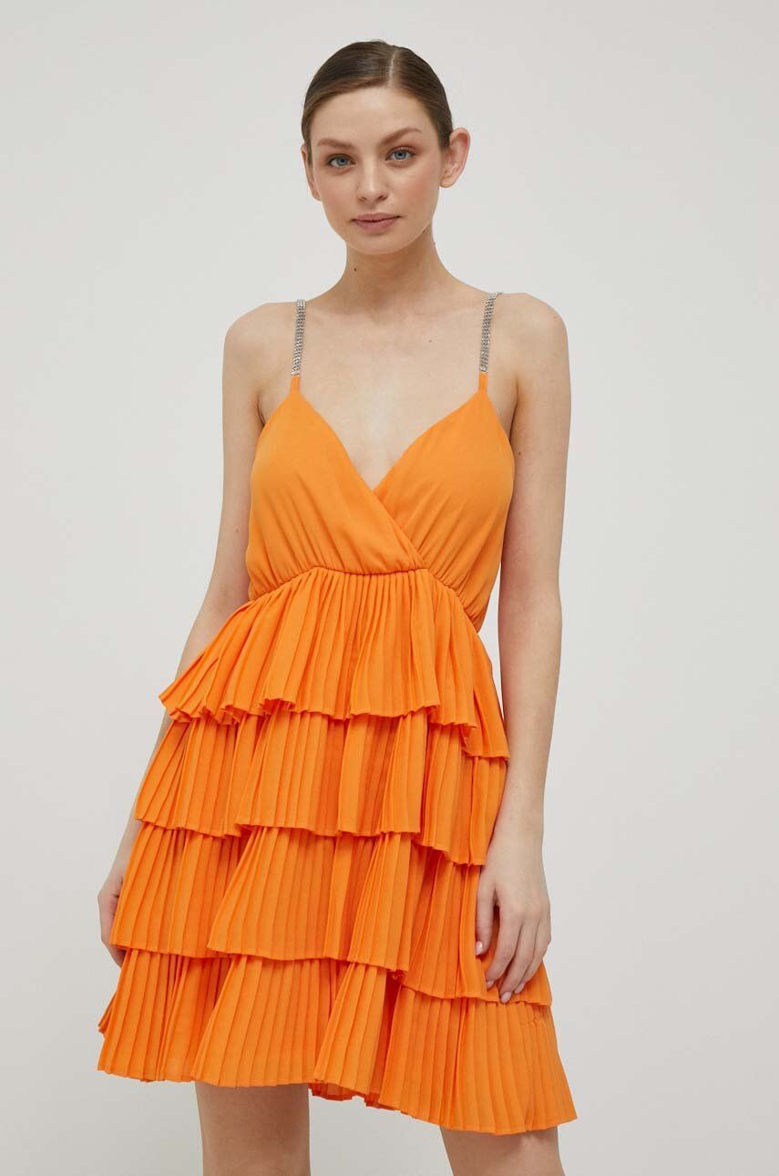 E-shop Šaty Artigli oranžová barva, mini