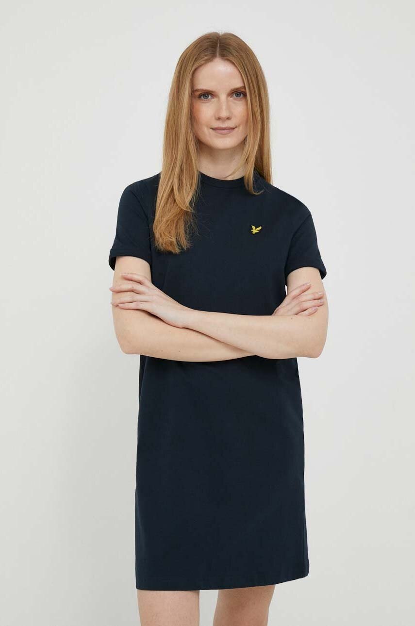 

Хлопковое платье Lyle & Scott цвет синий mini прямая
