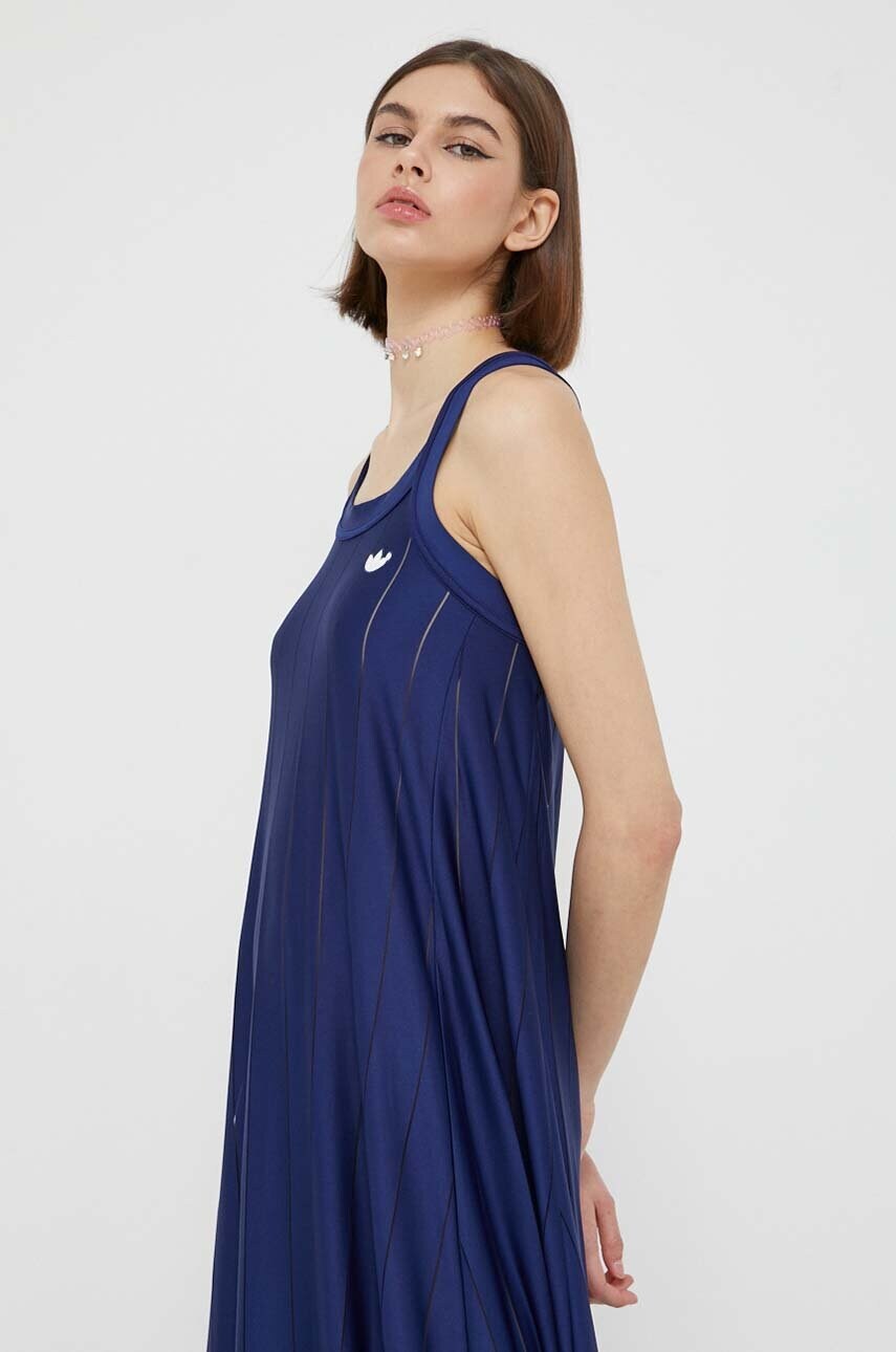 Сукня adidas Originals колір синій maxi розкльошена