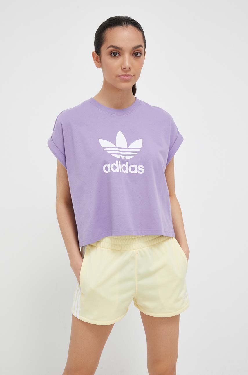 Adidas Originals Tricou Din Bumbac Culoarea Violet