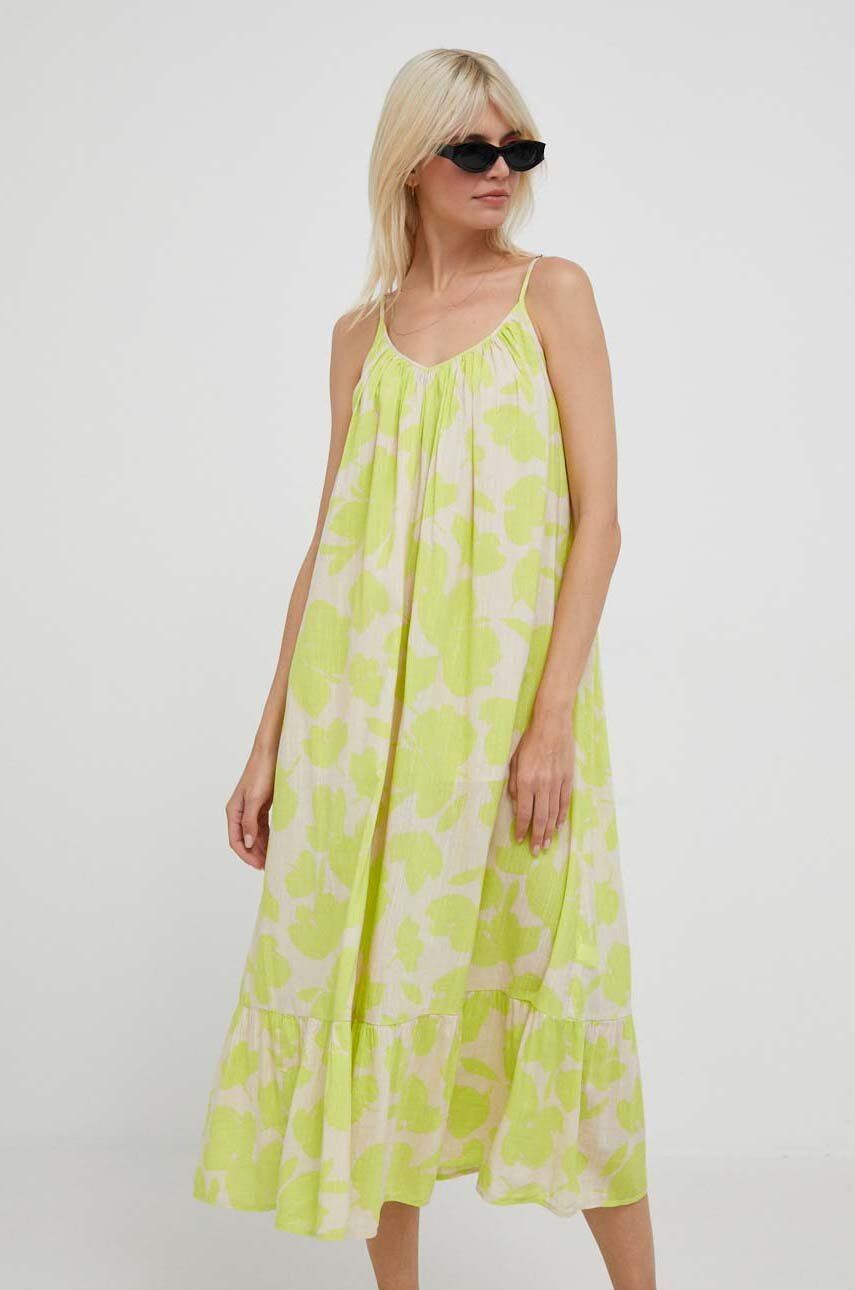 Gap Rochie Culoarea Verde, Midi, Evazati