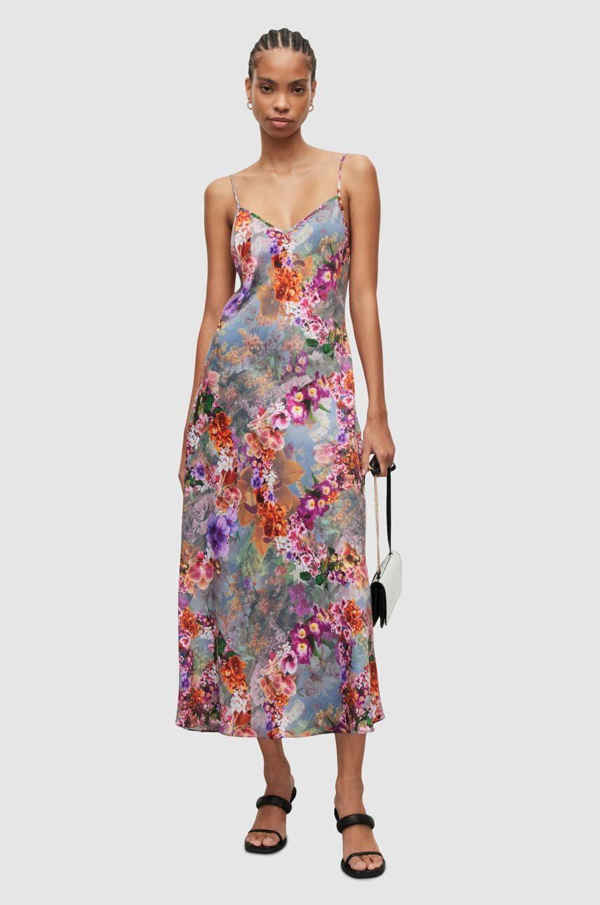 Šaty AllSaints maxi - vícebarevná -  100 % Recyklovaný polyester