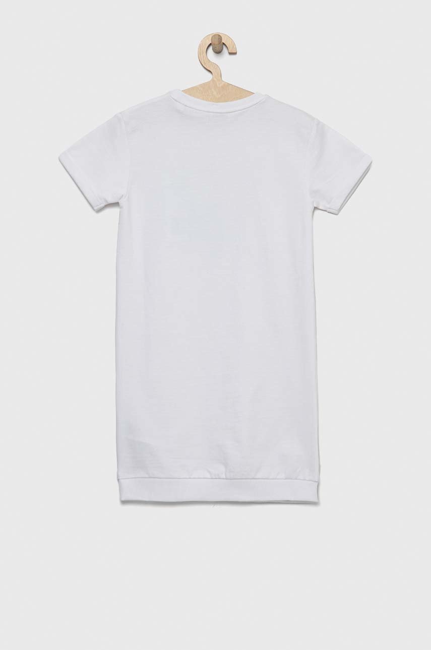 Дитяча бавовняна сукня Guess колір білий mini пряма