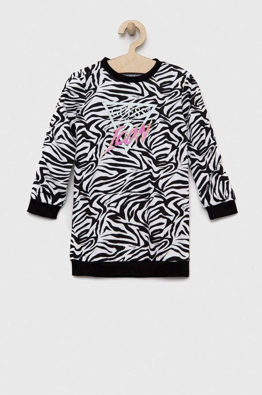 

Хлопковое детское платье Guess цвет чёрный mini прямое