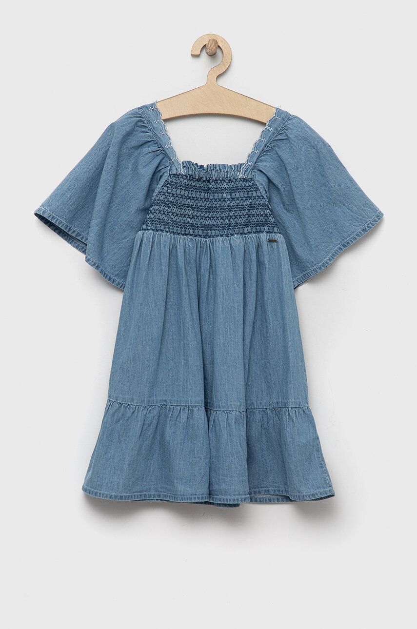 Dětské riflové šaty Pepe Jeans Bay mini - modrá -  100 % Bavlna