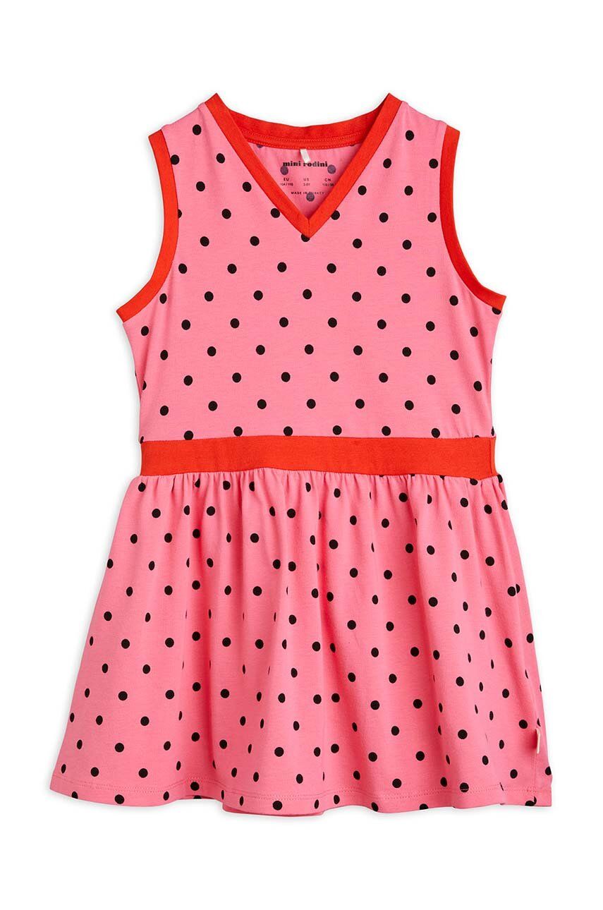 Levně Dívčí šaty Mini Rodini růžová barva, mini
