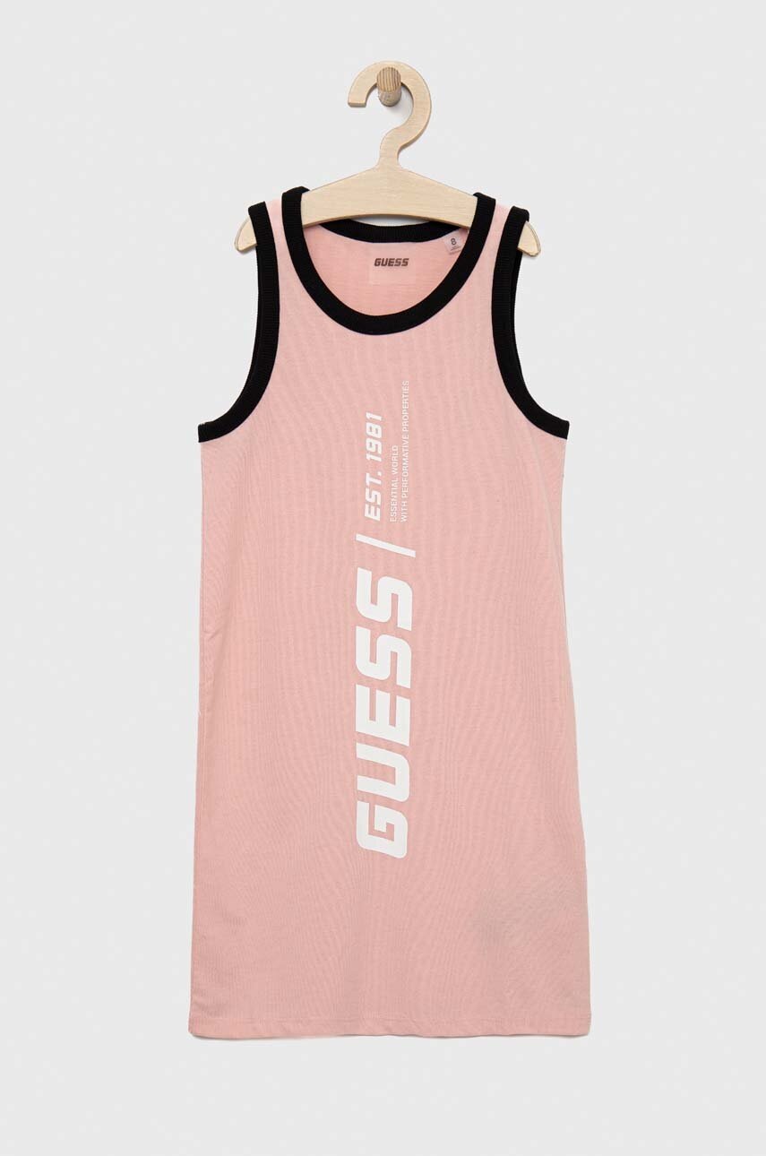 

Дитяча сукня Guess колір рожевий mini пряма