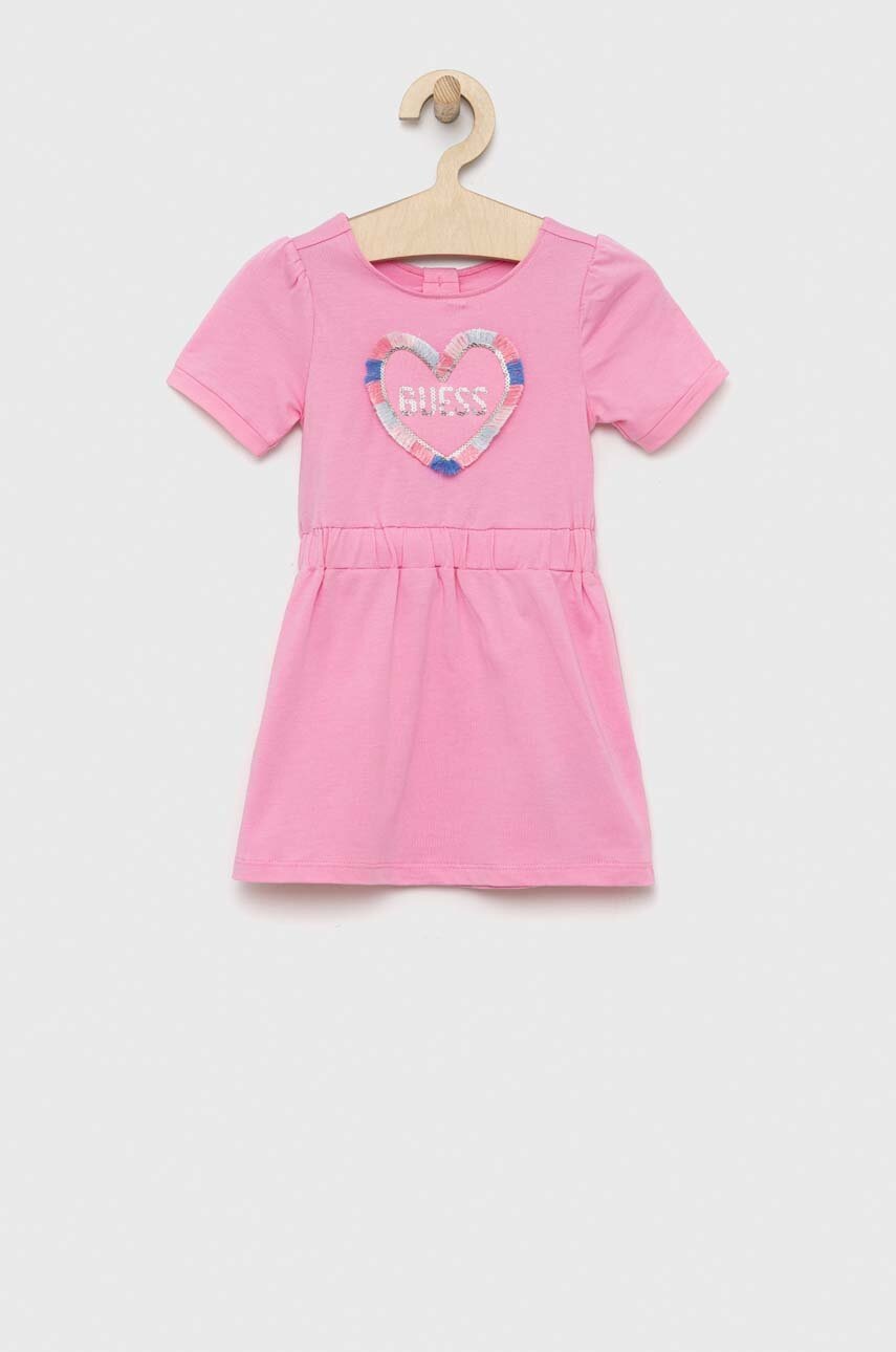 

Дитяча сукня Guess колір рожевий mini розкльошена