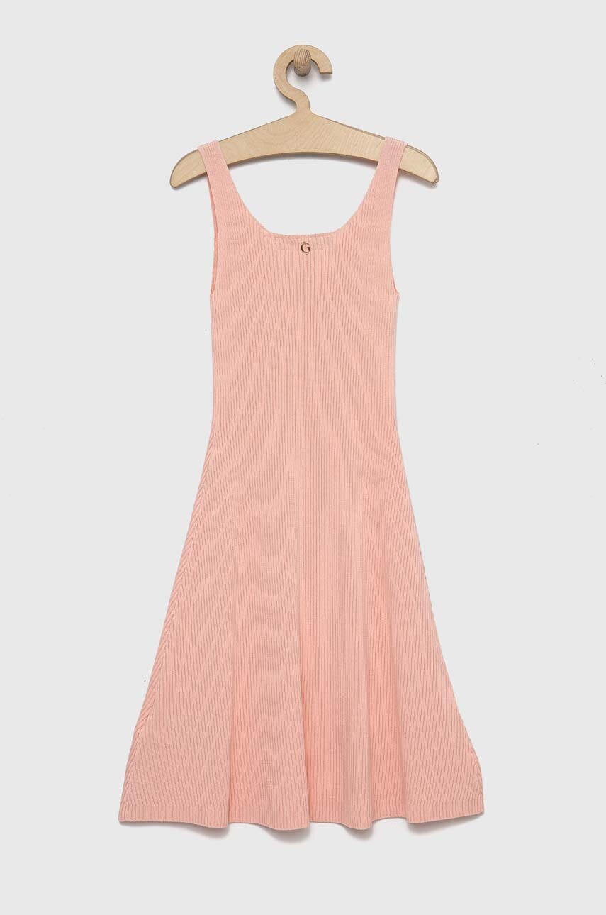 Детское платье Guess цвет розовый mini расклешённое Детское платье Guess цвет розовый mini расклешённое