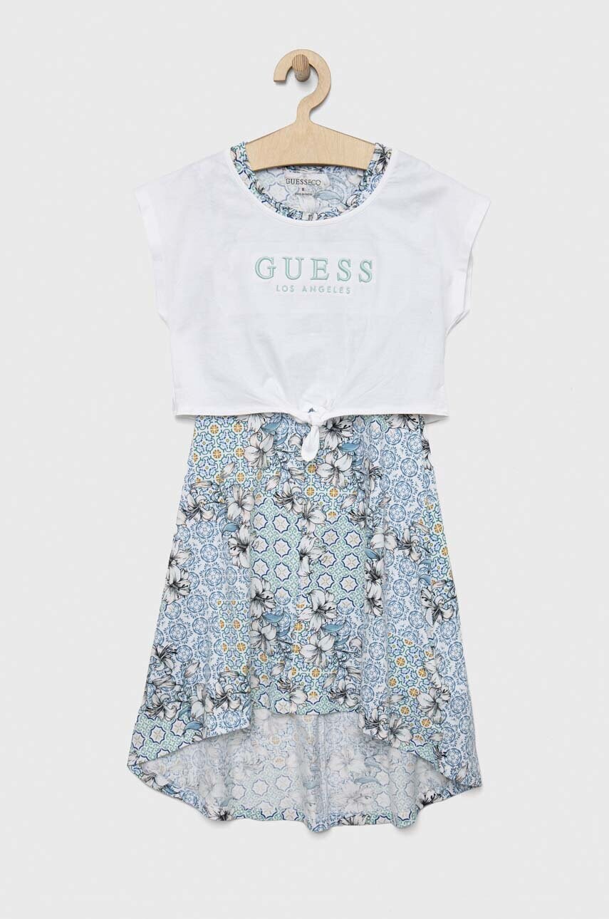 

Дитяча сукня Guess колір зелений mini розкльошена