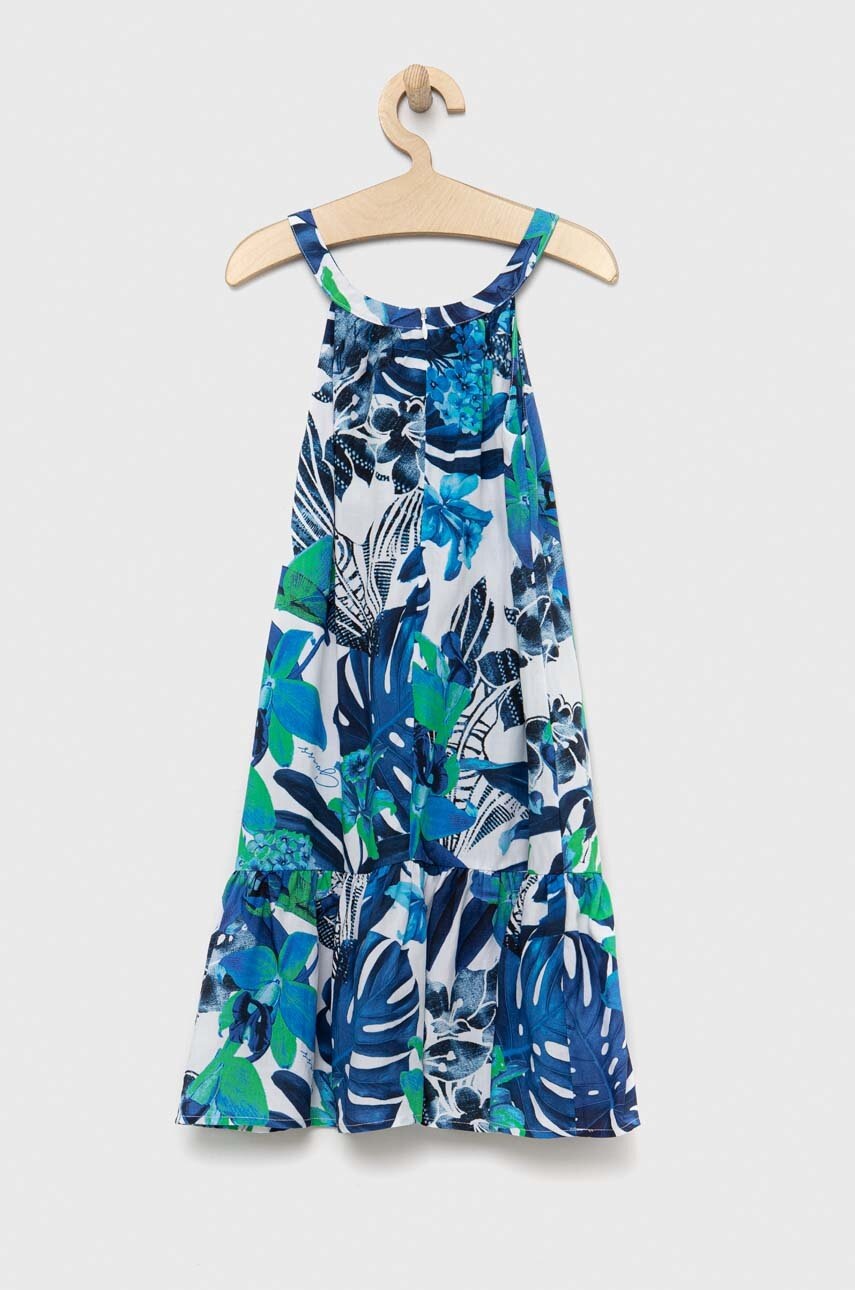 Детское платье Guess цвет бирюзовый mini расклешённое