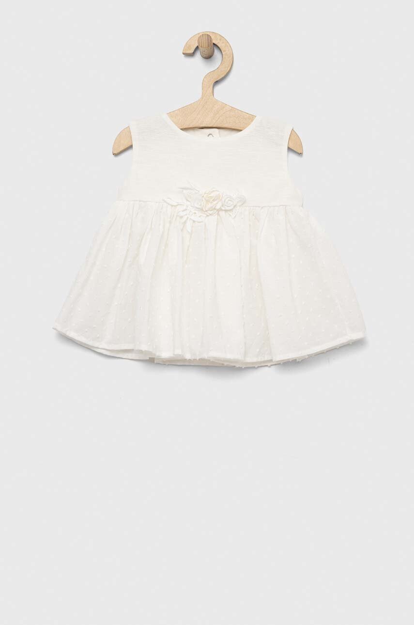 Детское хлопковое платье Jamiks цвет белый mini расклешённое Детское хлопковое платье Jamiks цвет белый mini расклешённое
