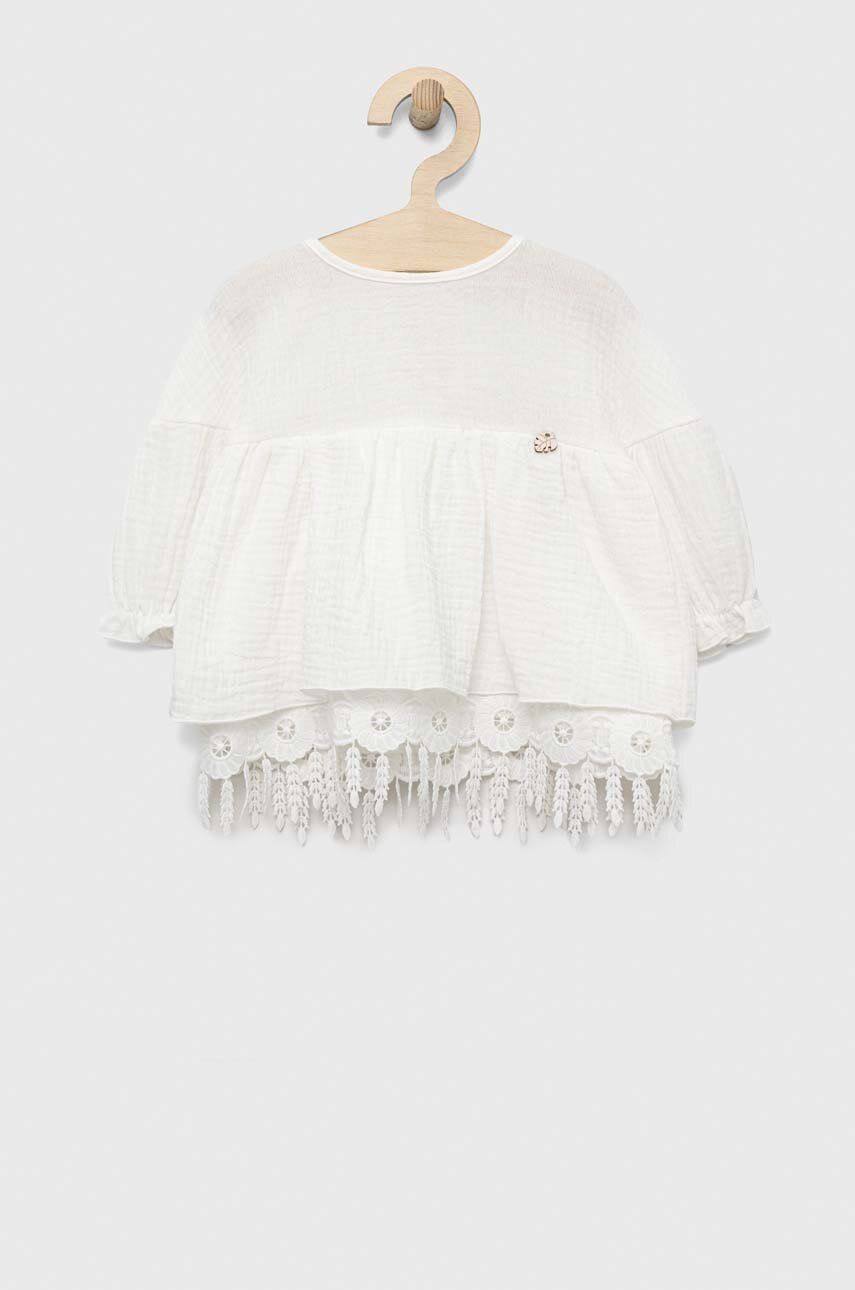 Levně Dětské bavlněné šaty Jamiks bílá barva, mini
