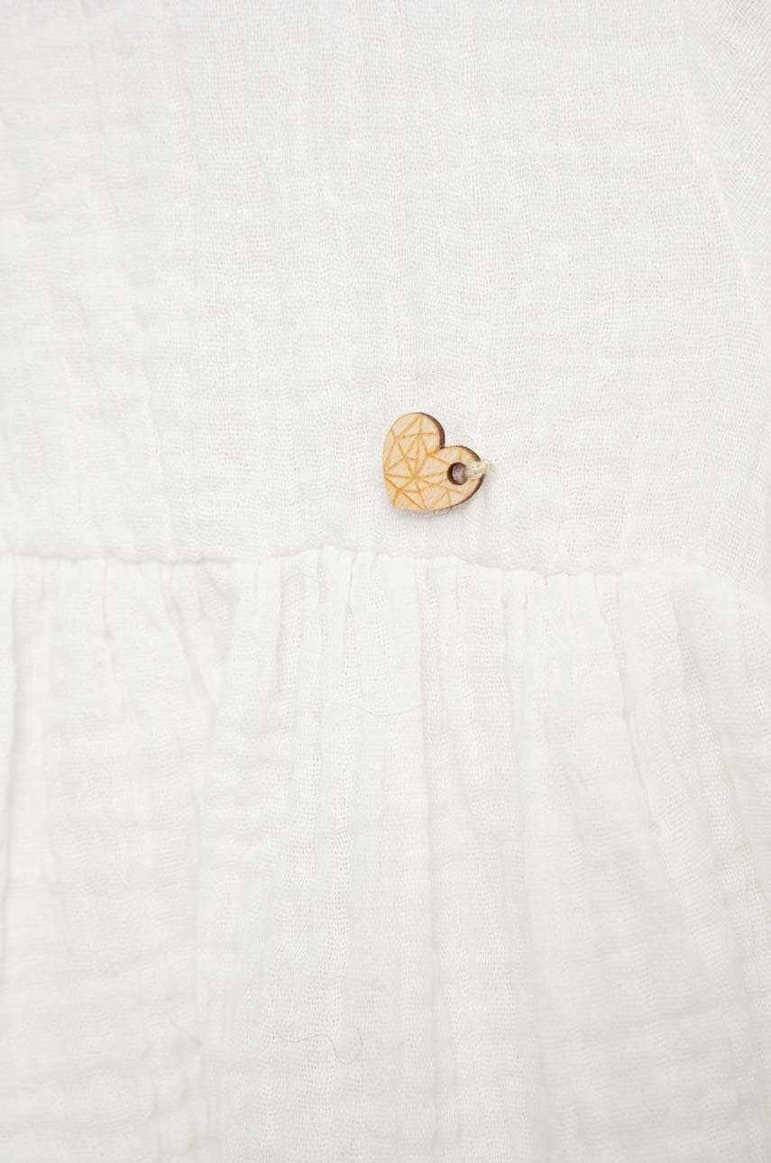 Детское хлопковое платье Jamiks цвет белый mini расклешённое