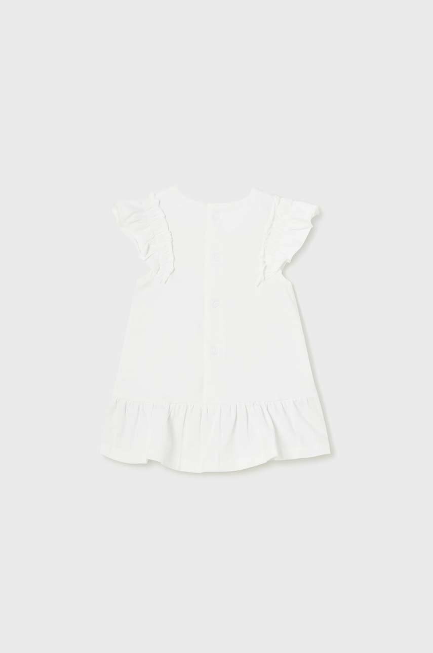 Сукня для немовлят Mayoral Newborn колір білий mini пряма Сукня для немовлят Mayoral Newborn колір білий mini пряма